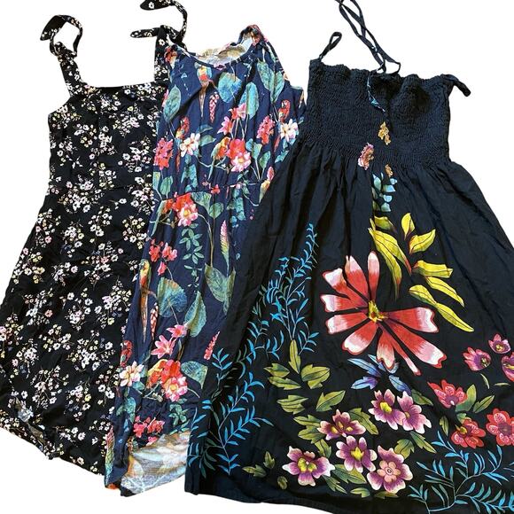 Girls Lot Of3 XS/S 10-12 Dress Sleeveless Spring Summer Floral Cottagecore Beach - Picture 1 of 6